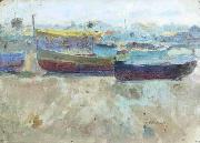 Seymour Joseph Guy Boats on the beach Germany oil painting artist